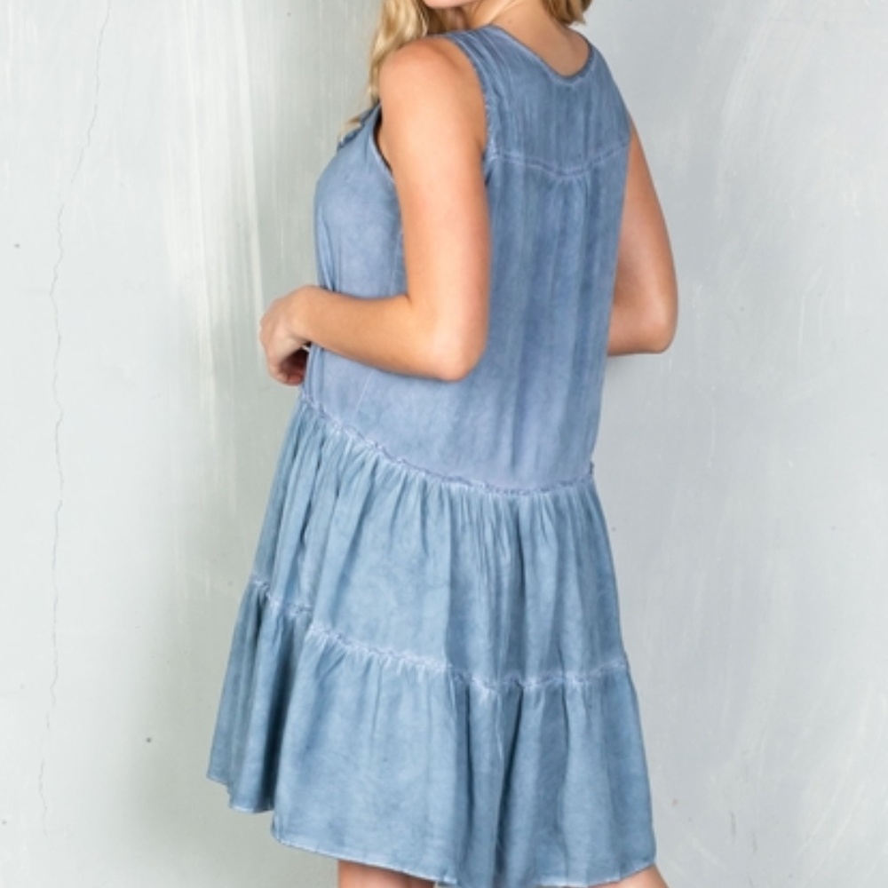 RELAXED FIT BLUE SUMMER DRESS - Picture 3 of 3